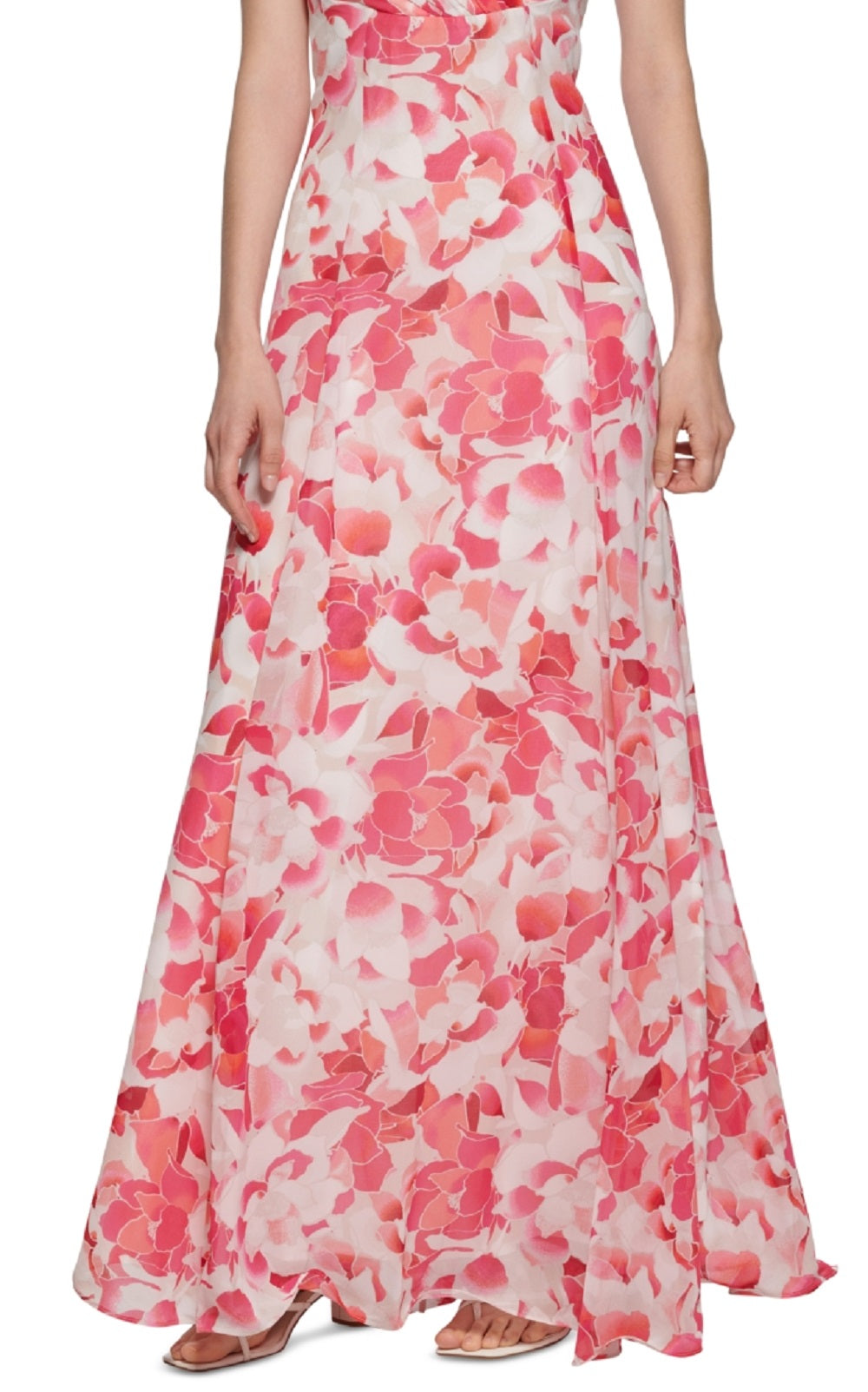 Vestido Calvin Klein Feminino Floral com Alças nas Costas Rosa Tamanho 4