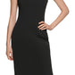 Vestido Calvin Klein Feminino Scuba Crepe com Nó Frontal Preto Tamanho 4