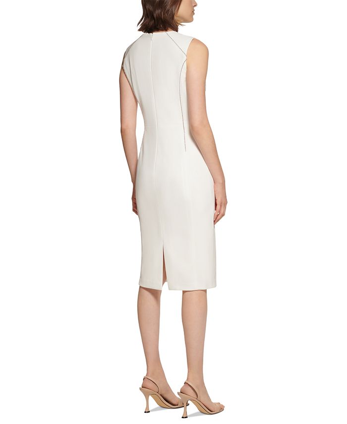 Vestido justo com aplicações Calvin Klein feminino, branco, tamanho 6