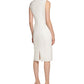 Calvin Klein Scuba Crepe Feminino Bainha Embelezada Branco Tamanho 4