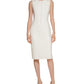 Calvin Klein Scuba Crepe Feminino Bainha Embelezada Branco Tamanho 4