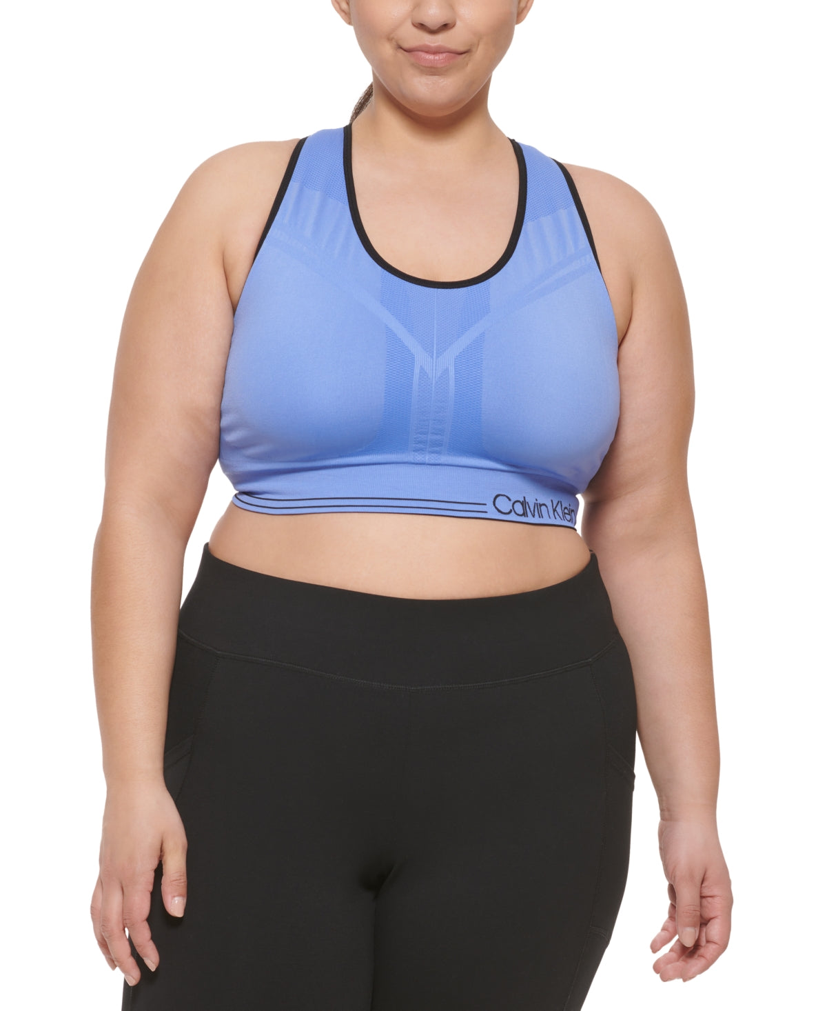 Sutiã esportivo reversível Calvin Klein feminino de impacto médio, roxo, tamanho 3X