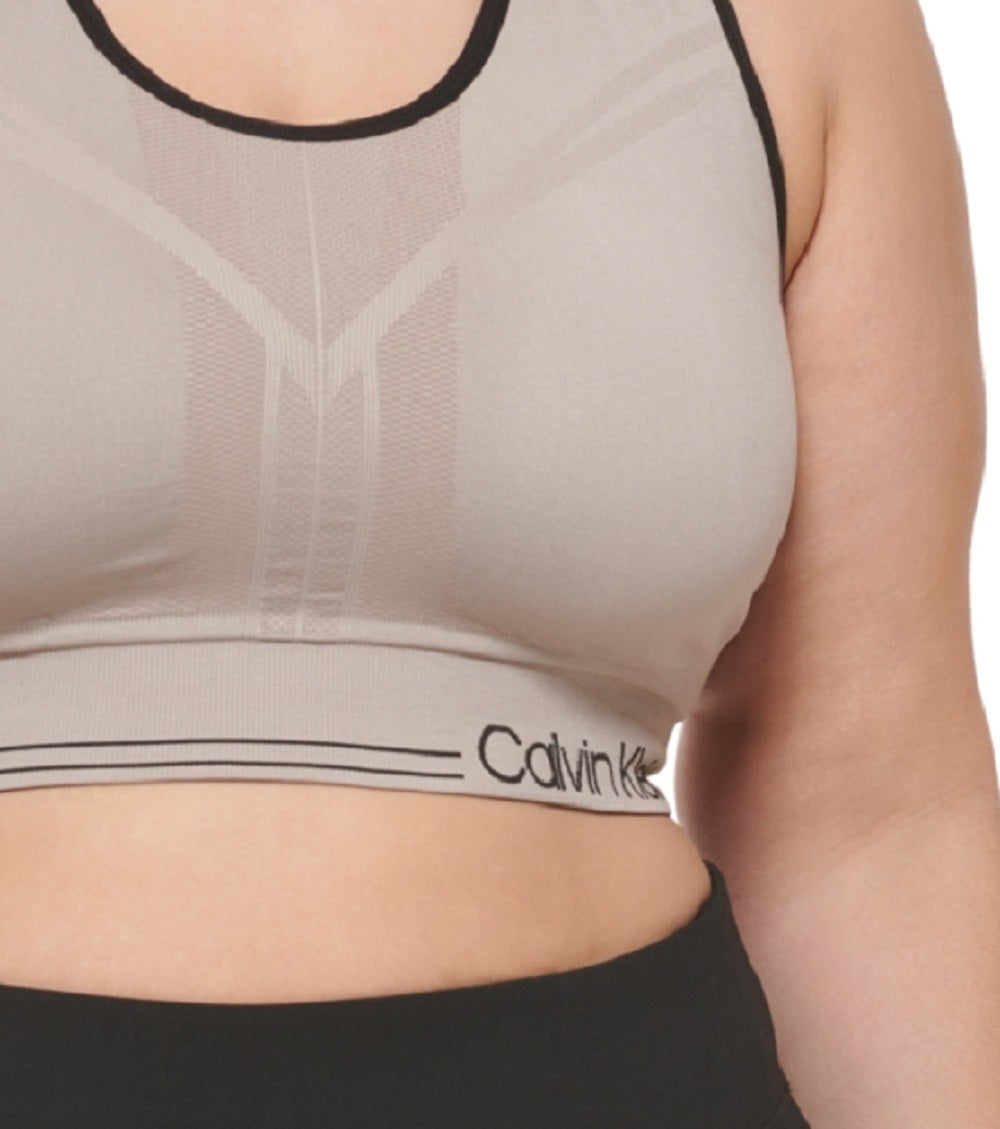 Sutiã esportivo reversível Calvin Klein feminino de médio impacto marrom tamanho 3X