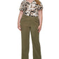 Calça feminina Calvin Klein Wide Leg Verde Tamanho 16W