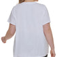 Camiseta Calvin Klein Feminina Triple Logo Branca Tamanho 1X