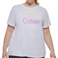 Camiseta Calvin Klein Feminina Triple Logo Branca Tamanho 1X