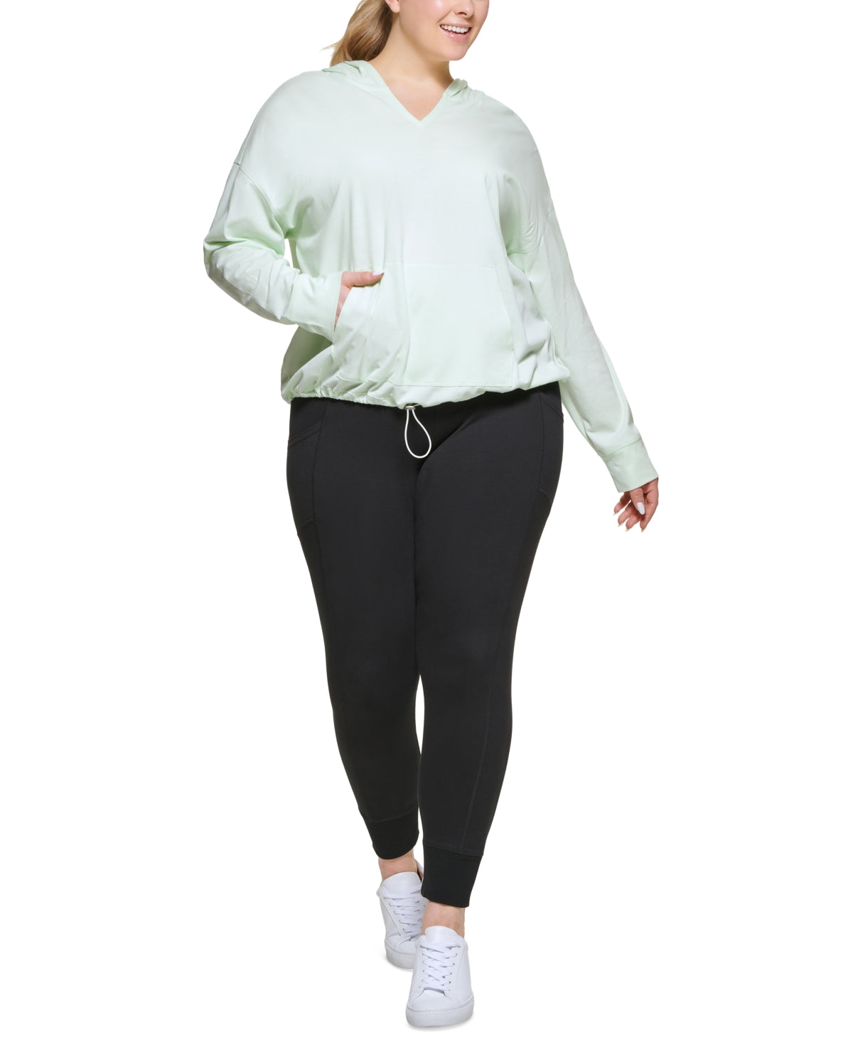 Camiseta Calvin Klein Feminina com Capuz Verde Tamanho 2X