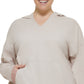 Camiseta Calvin Klein Performance Plus Feminina com Capuz Bege Tamanho 2X