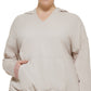 Camiseta Calvin Klein Feminina com Capuz Marrom Tamanho 1X