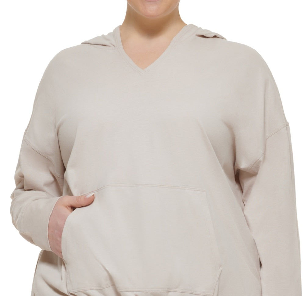 Camiseta Calvin Klein Feminina com Capuz Marrom Tamanho 1X