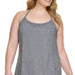 Vestido Calvin Klein Feminino com Tiras e Tintura Espacial, Preto, Tamanho 2X
