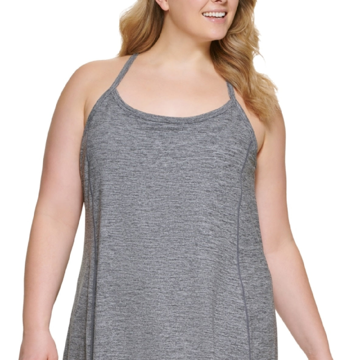 Vestido Calvin Klein Feminino Space Dyed com Tiras Preto Tamanho 1X