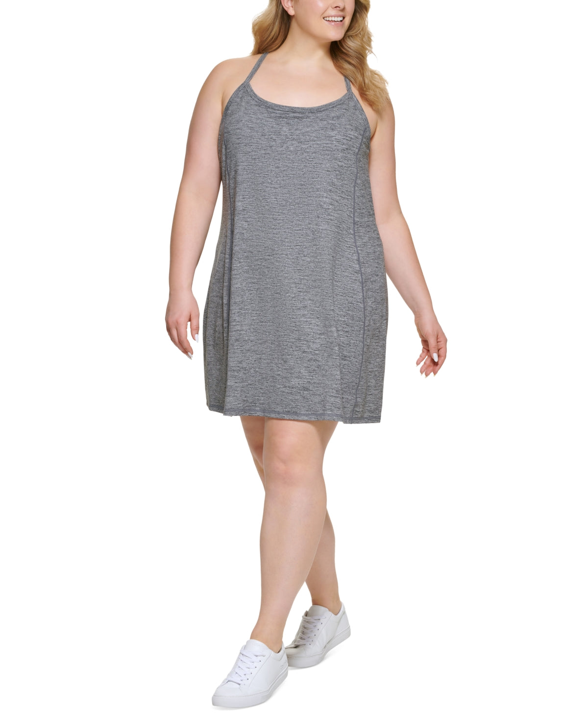 Vestido Calvin Klein Feminino Space Dyed com Tiras Preto Tamanho 1X