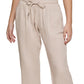 Calça Calvin Klein Feminina Algodão Crepe Corte Reto Marrom Tamanho Pequeno Grande