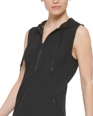Calvin Klein Women's Hooded Sneaker Dress Black Size Small