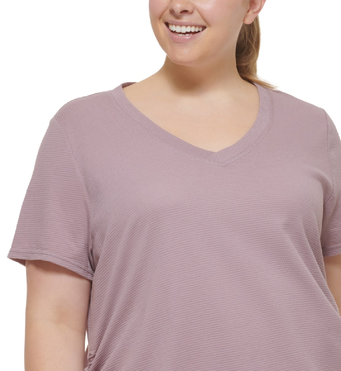 Camiseta Calvin Klein Feminina Franzida Marrom Tamanho 2X