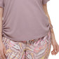 Camiseta Calvin Klein Feminina Franzida Marrom Tamanho 2X