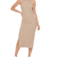 Vestido regata feminino Calvin Klein de algodão com costas nadador, marrom, tamanho pequeno, extragrande