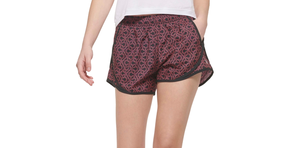 Calvin Klein Shorts Feminino Performance Estampado Roxo Tamanho Grande