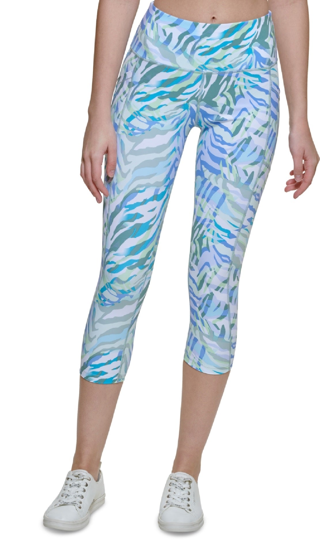 Calça legging feminina Calvin Klein cropped cintura alta verde tamanho X-S