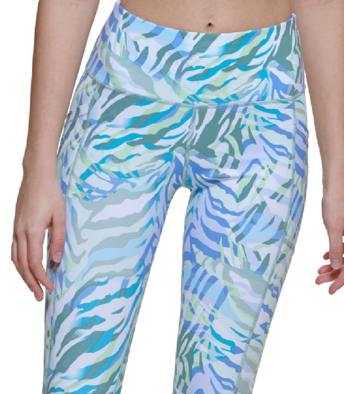 Calça legging feminina Calvin Klein cropped cintura alta verde tamanho X-S