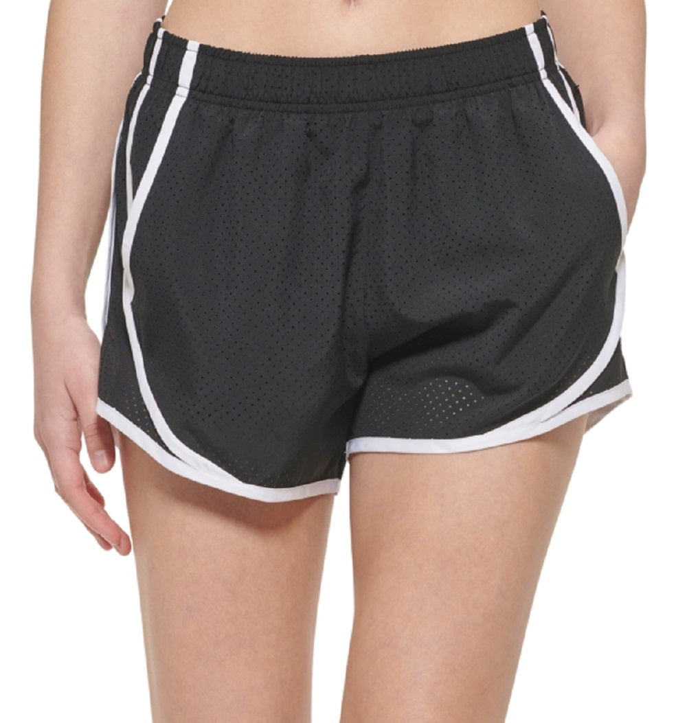 Shorts de corrida feminino Calvin Klein preto, tamanho médio