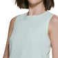 Calvin Klein Regata Feminina com Amarração Lateral e Babados Verde Tamanho Grande