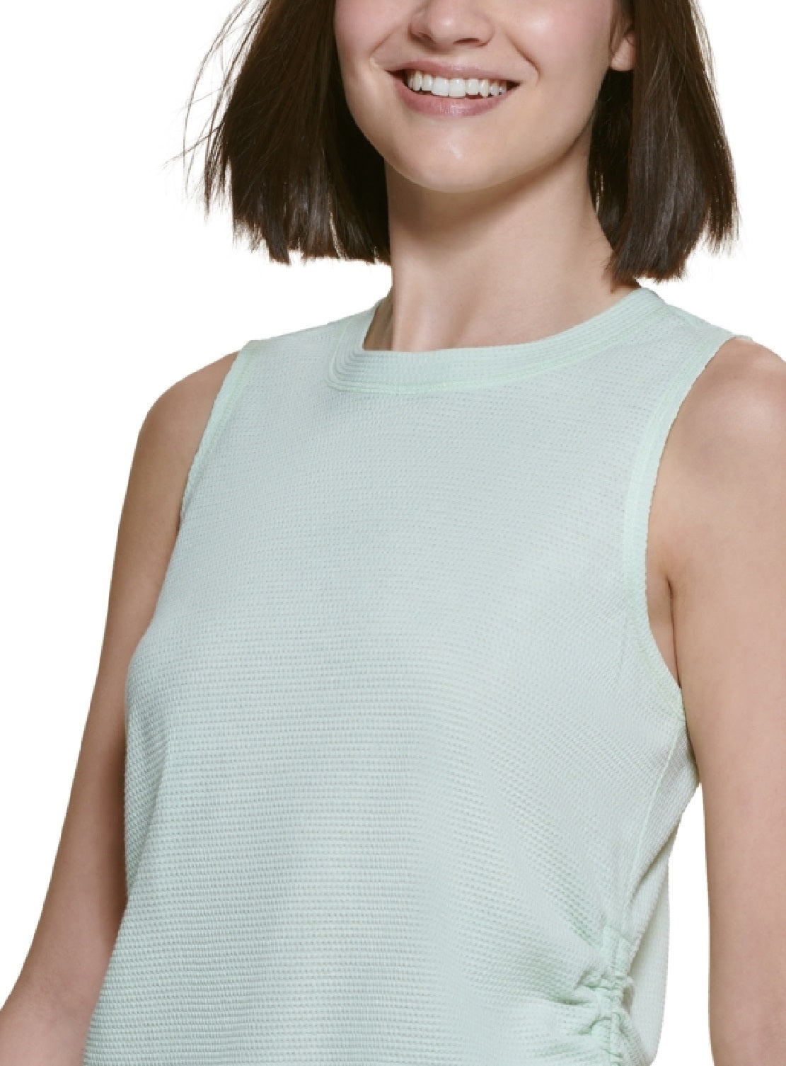 Calvin Klein Regata Feminina com Amarração Lateral e Babados Verde Tamanho Grande