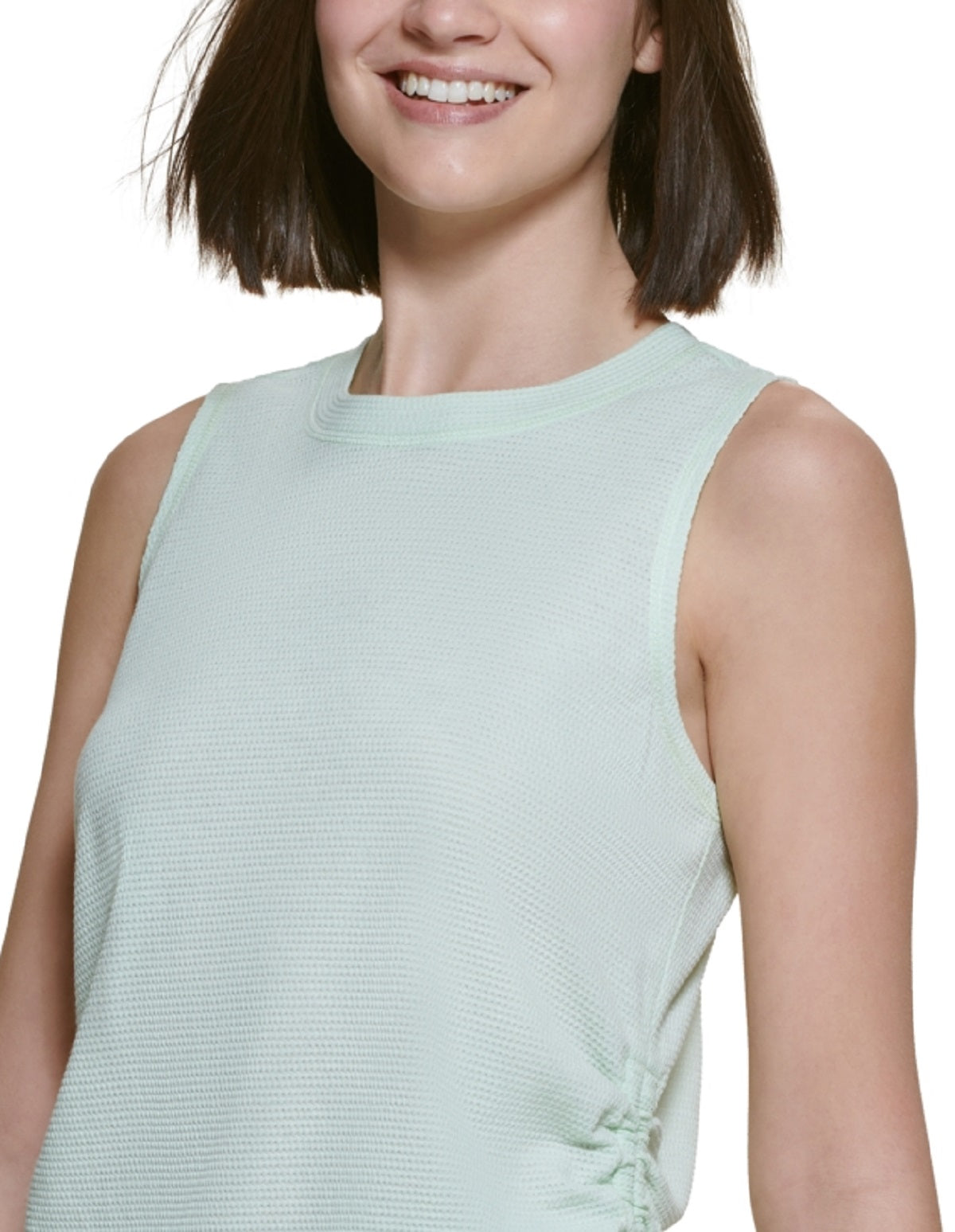 Calvin Klein Regata Feminina com Amarração Lateral e Babados Verde Tamanho P