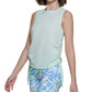 Calvin Klein Regata Feminina com Amarração Lateral e Babados Verde Tamanho P