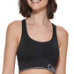 Sutiã esportivo feminino estilo nadador Calvin Klein, preto, tamanho extragrande