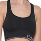 Sutiã esportivo feminino estilo nadador Calvin Klein, preto, tamanho extragrande