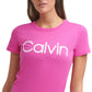 Camiseta Calvin Klein Feminina com Logotipo Rosa
