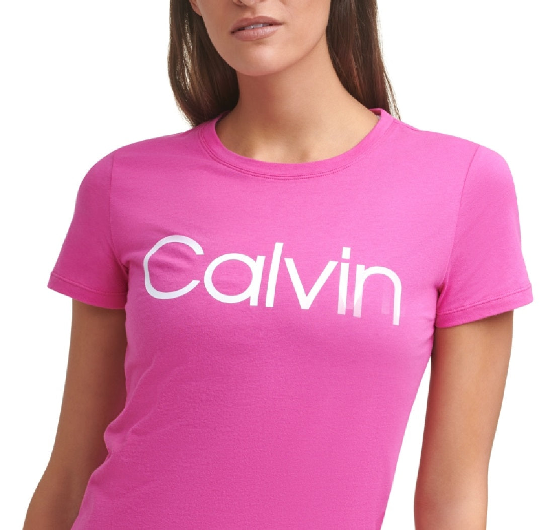 Camiseta Calvin Klein Feminina com Logotipo Rosa