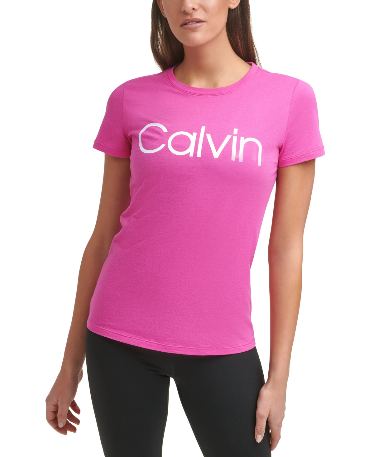 Camiseta Calvin Klein Feminina com Logotipo Rosa