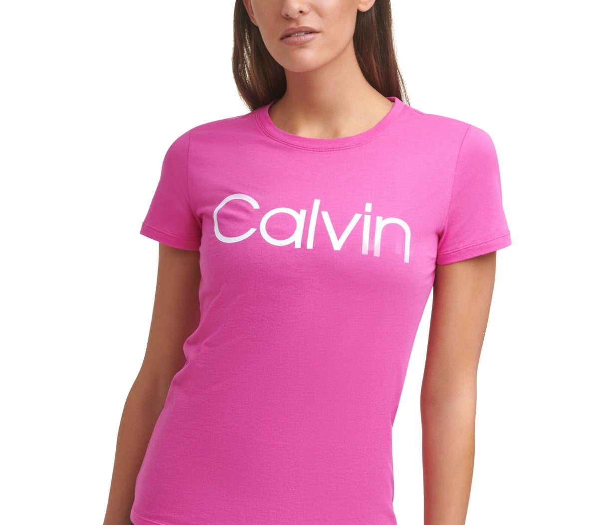 Camiseta Calvin Klein Feminina com Logotipo Rosa