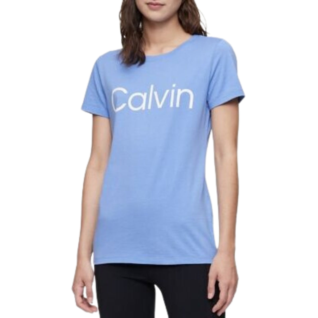 Camiseta Calvin Klein Feminina com Logo Azul Tamanho XS