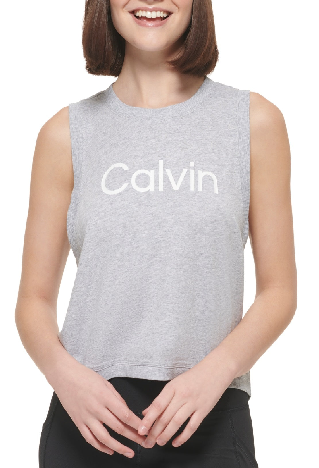 Calvin Klein Women's Muscle Tank Gray Size Medium