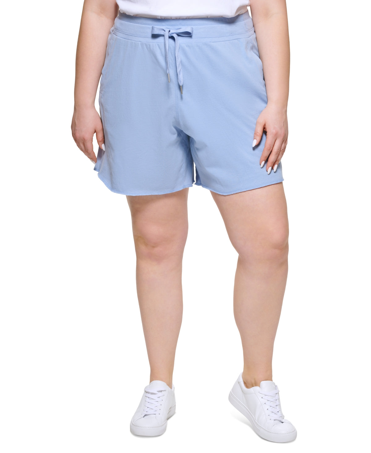 Calvin Klein Shorts Feminino Cintura Alta Algodão Azul Tamanho 1X
