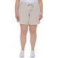 Calvin Klein Shorts Feminino Cintura Alta Algodão Marrom Tamanho 1X