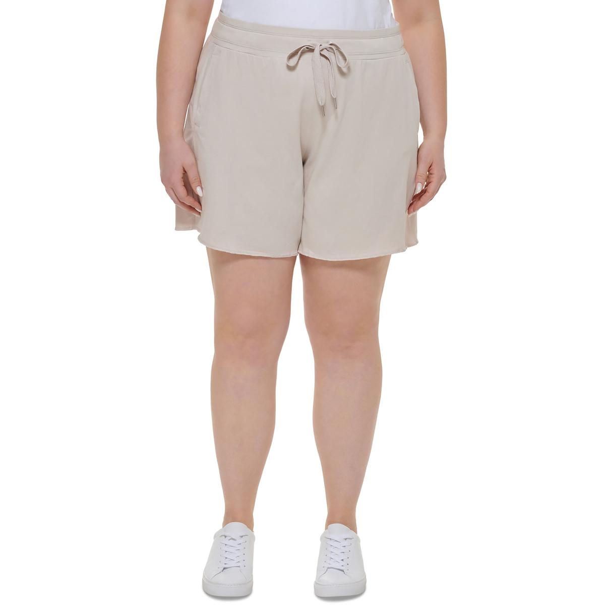 Calvin Klein Shorts Feminino Cintura Alta Algodão Marrom Tamanho 1X