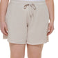 Calvin Klein Shorts Feminino Cintura Alta Algodão Marrom Tamanho 1X