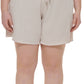 Calvin Klein Shorts Feminino Cintura Alta Algodão Marrom Tamanho 1X