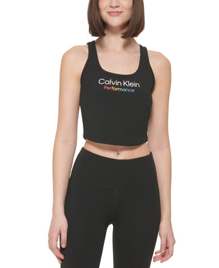 Blusa curta Calvin Klein Pride Logo Feminina Preta Tamanho X-G