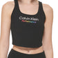 Blusa curta Calvin Klein Pride Logo Feminina Preta Tamanho X-G