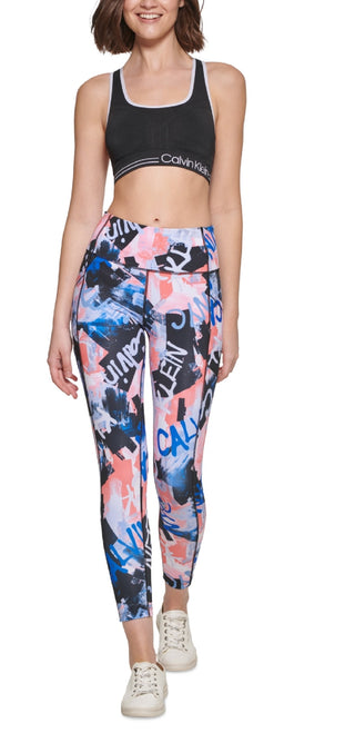 Calça legging feminina Calvin Klein estampada cintura alta 7/8 azul tamanho extragrande