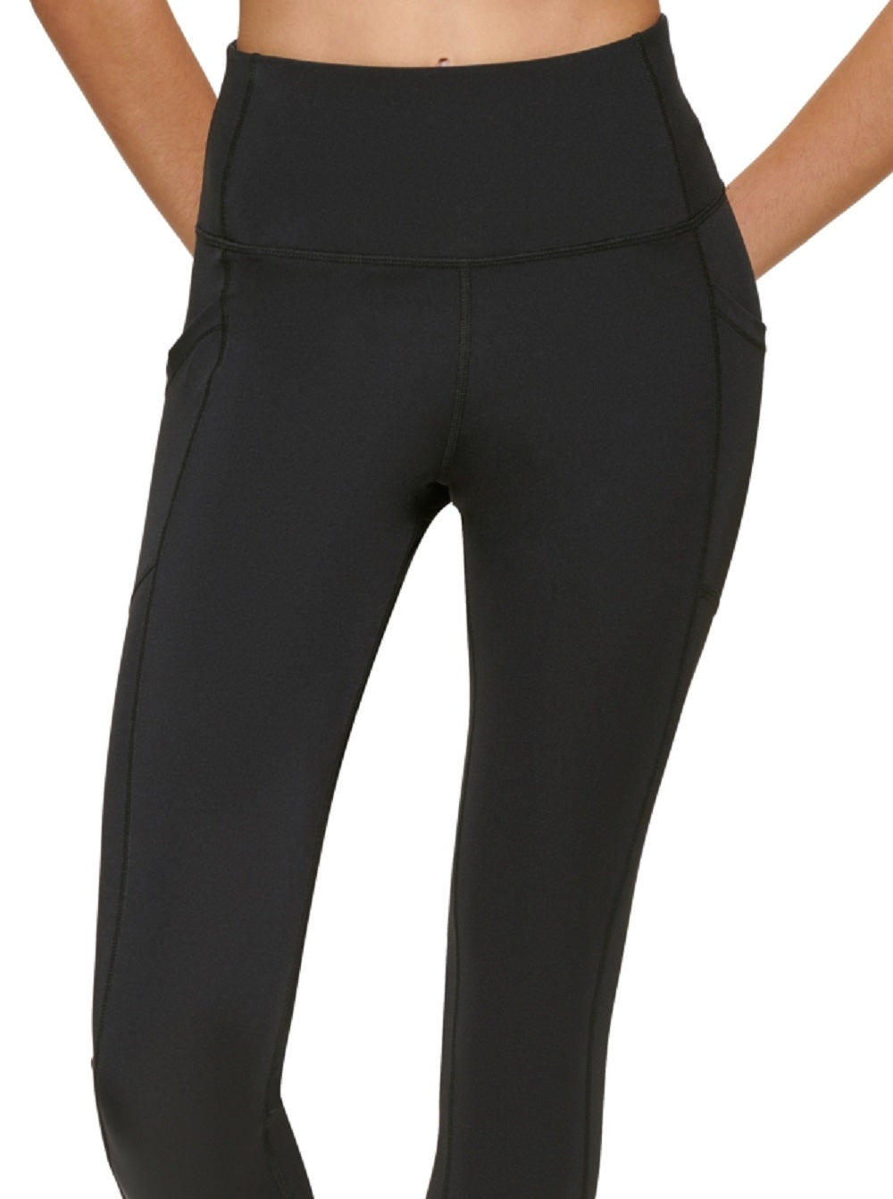 Calça curta Calvin Klein feminina cintura super alta preta tamanho grande