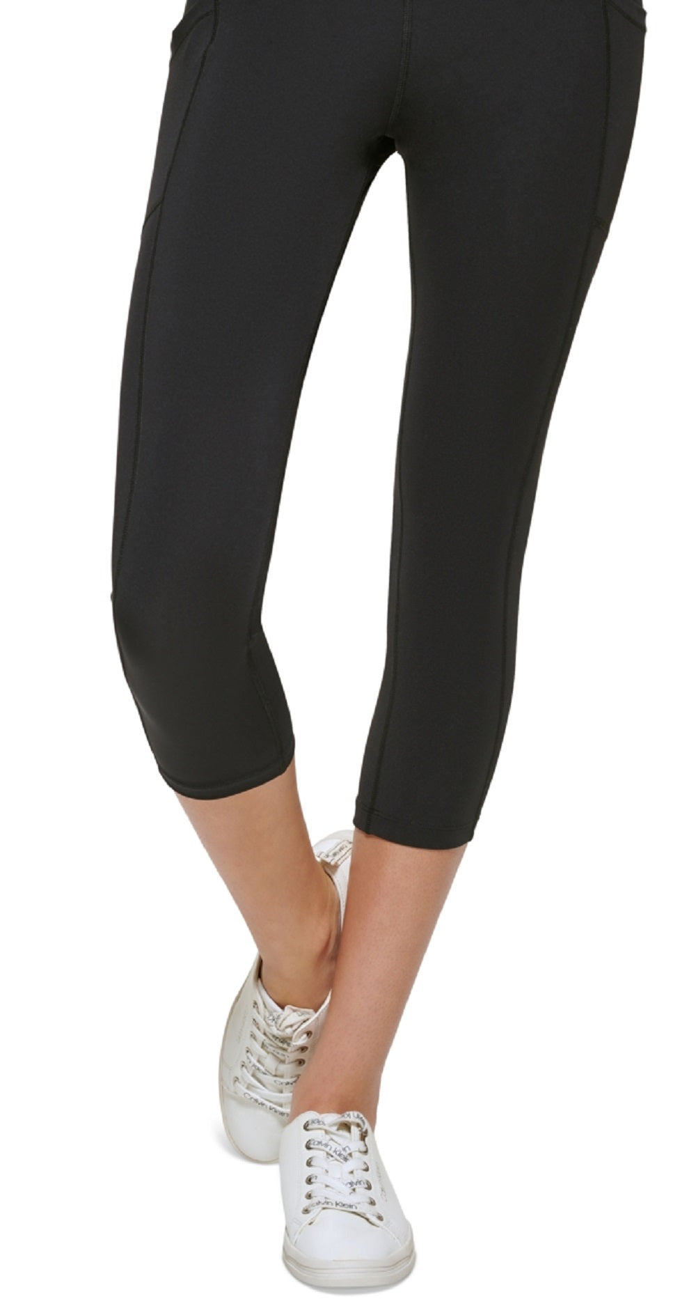 Calça curta Calvin Klein feminina cintura super alta preta tamanho grande