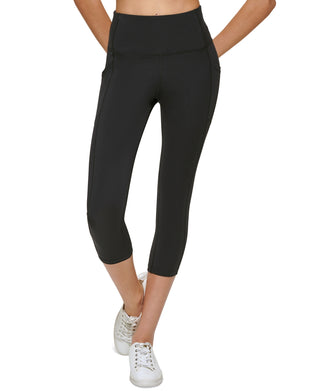 Calvin Klein Women's Super High Waist Cropped Tights Black Size Large