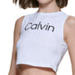 Calvin Klein Regata Cropped Feminina Branca Tamanho X-G